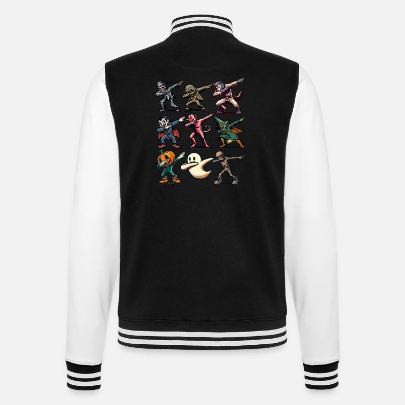 Dabbing Halloween Creatures Funny Dabbing - College Sweat Jacket - black/white
