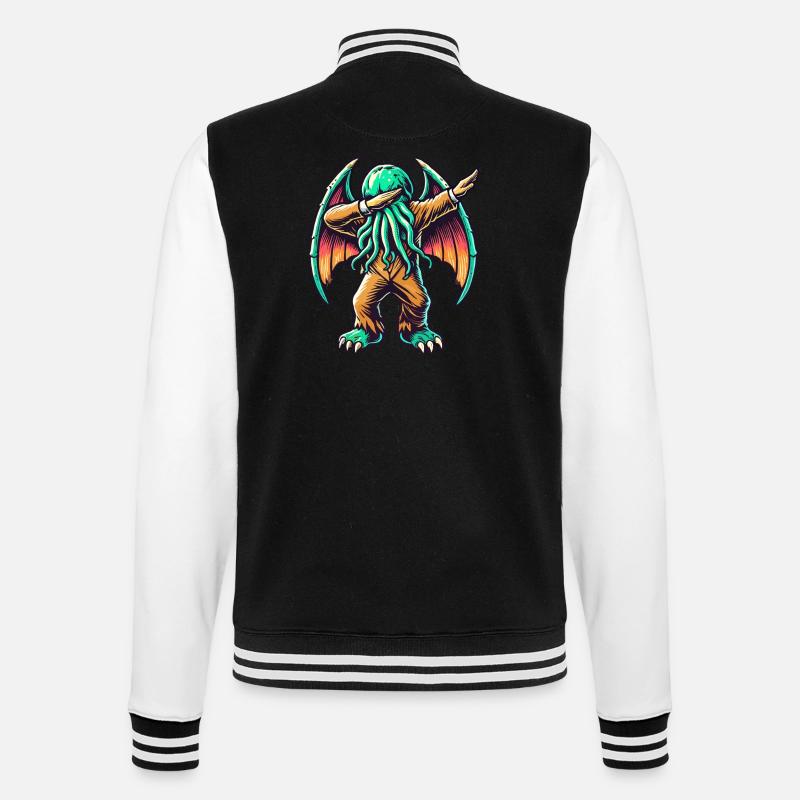 Lustiger Dabbender Cthulhu Dabbing Design - College-Sweatjacke - Schwarz/Weiß