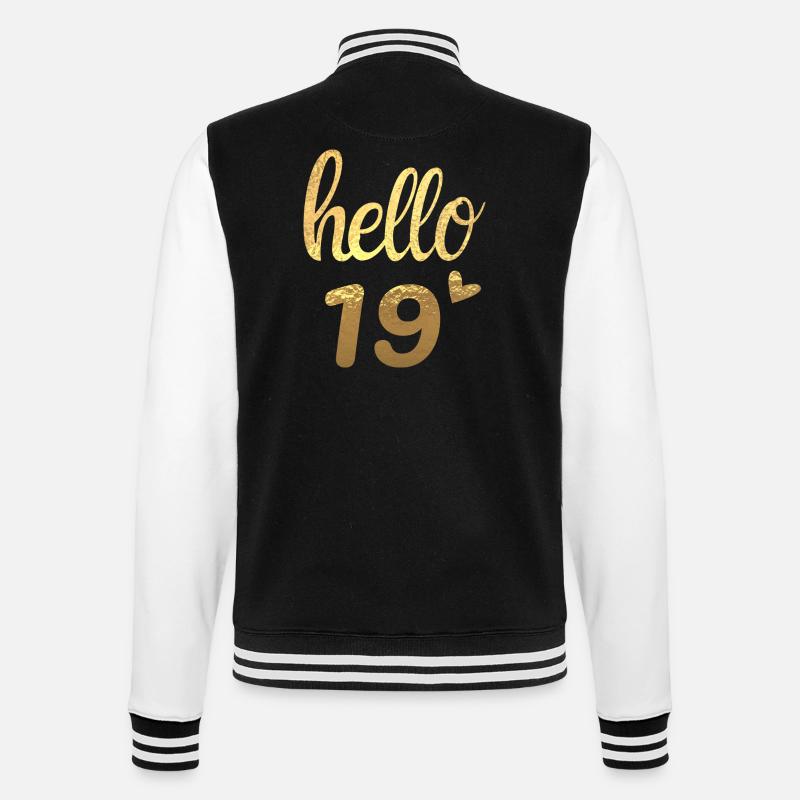 Hello 19 doré - Veste Teddy - noir/blanc