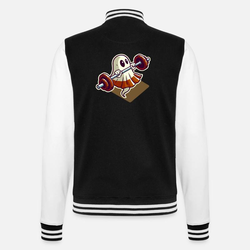 Bodybuilding Ghost Funny Gym Ghost - College Sweat Jacket - black/white