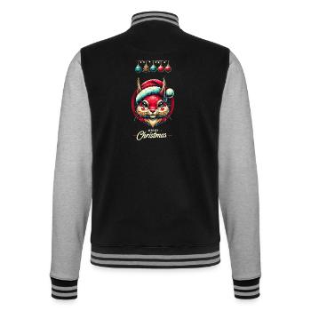 Fröhliche Weihnachten Eichhörnchen Motiv - College-Sweatjacke - Schwarz/Grau meliert - Hinten - Marisol (170cm)