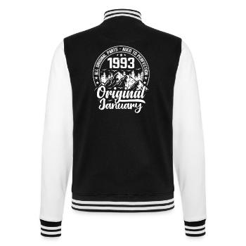January 1993 Original 31 Year Old Birthday Gift - College Sweat Jacket - black/white - Back - Marisol (170cm)