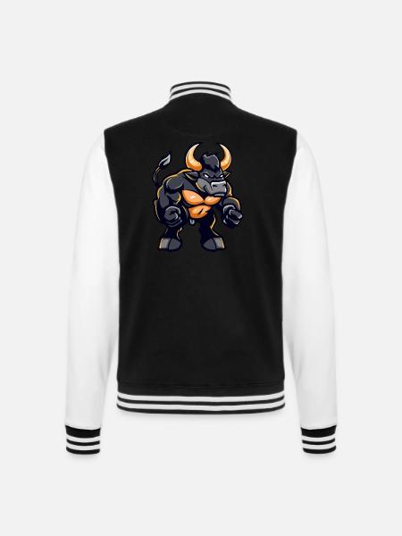 Stier Comic - College-Sweatjacke - Schwarz/Weiß
