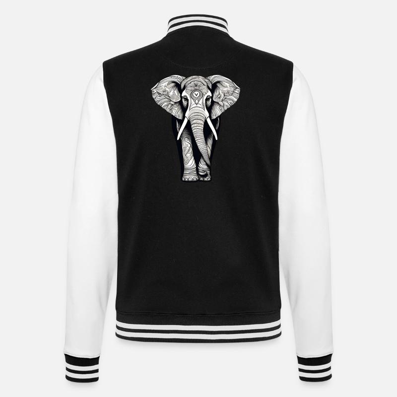 Elephant - College Sweat Jacket - black/white