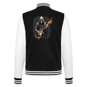 Grim Reaper with Guitar - Rock Style - College Sweat Jacket - black/white - Back - Marisol (170cm)