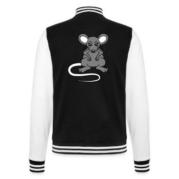 Maus Guckt Böse Wütend Frustriert Sauer Aggressiv - College-Sweatjacke - Schwarz/Weiß - Hinten - Marisol (170cm)