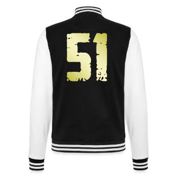 51 Zahl Vintage - College-Sweatjacke - Schwarz/Weiß - Hinten - Marisol (170cm)