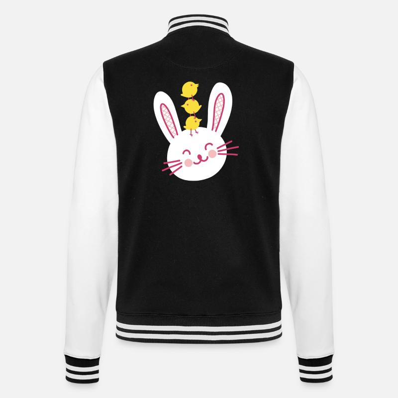 Easter Bunny and Three Cute Chicks - College Sweat Jacket - black/white