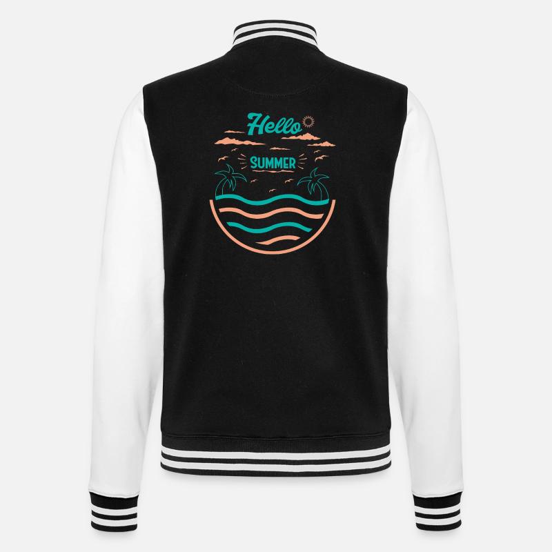 Conception de plage de palmiers d’été - Veste Teddy - noir/blanc
