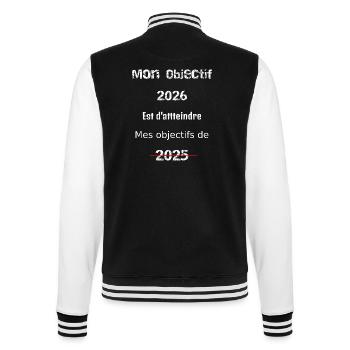 Mon Objectif 2026: Dépasser 2025 - Veste Teddy - noir/blanc - Dos - Marisol (170cm)