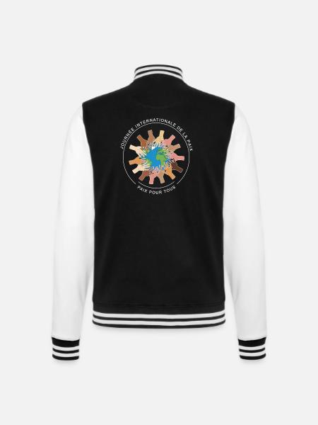 Journée Internationale de la Paix - College-Sweatjacke - Schwarz/Weiß