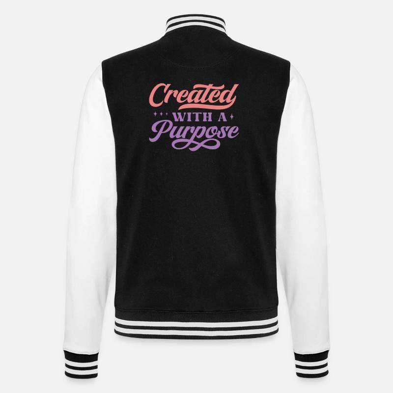 Created With A Purpose - College-Sweatjacke - Schwarz/Weiß
