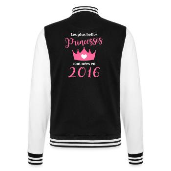 Les plus belles princesses sont nées en 2016 - Veste Teddy - noir/blanc - Dos - Marisol (170cm)