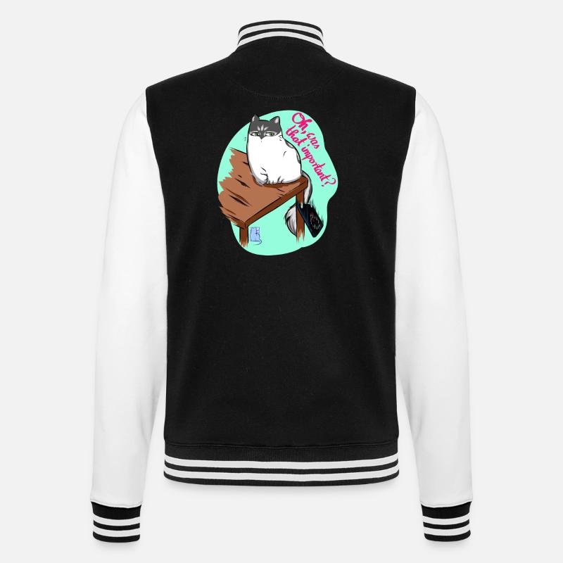 Oh, was that important - College-Sweatjacke - Schwarz/Weiß