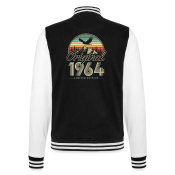 Original 1964 Jahrgang Vintage Geburtstag Geschenk - College-Sweatjacke - Schwarz/Weiß - Hinten - Marisol (170cm)