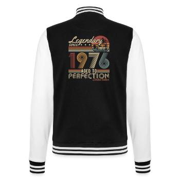 Legendary Since 1976 Vintage Birthday Gift - College Sweat Jacket - black/white - Back - Marisol (170cm)