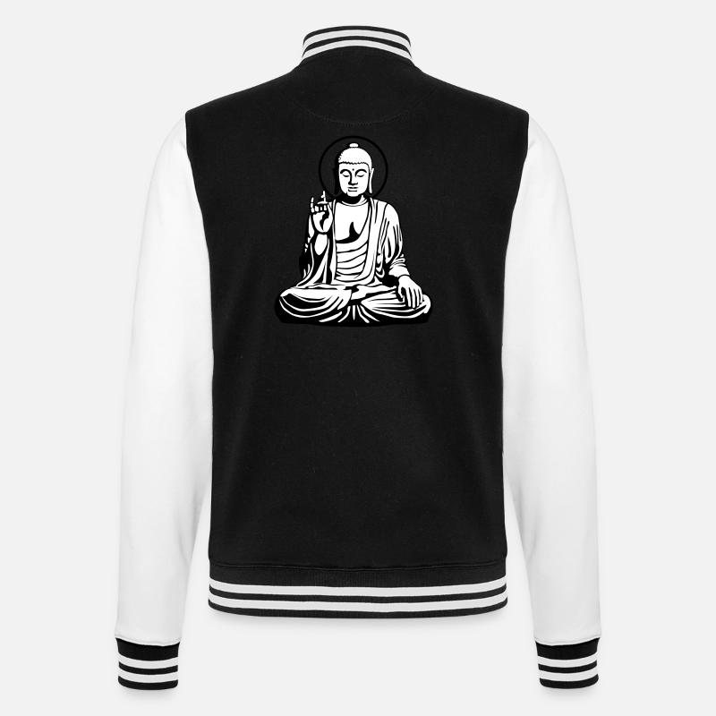 Young Buddha No.1_2c - College-Sweatjacke - Schwarz/Weiß