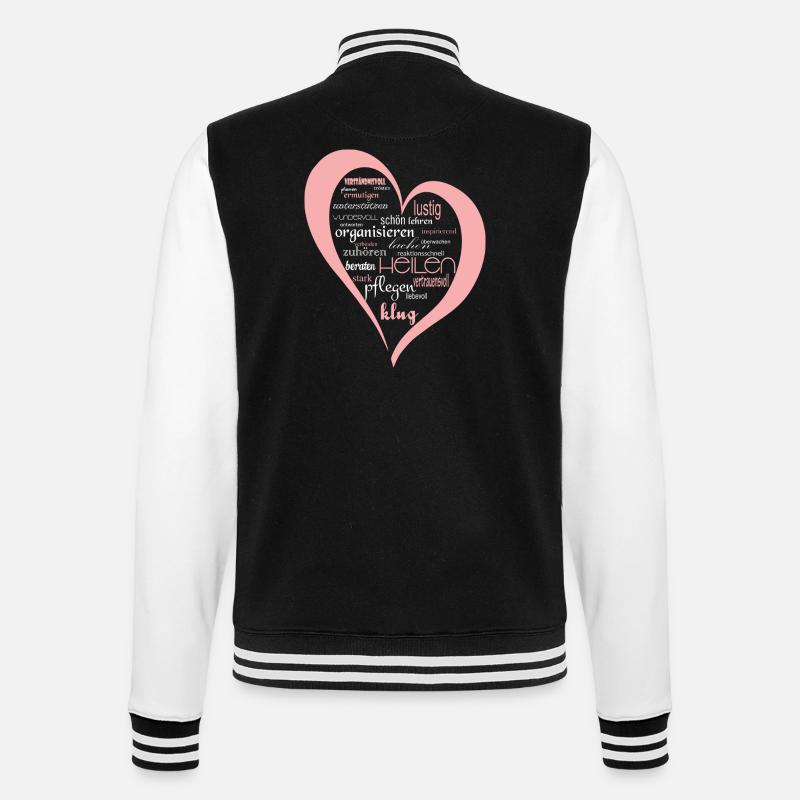 Krankenschwester Herz - College-Sweatjacke - Schwarz/Weiß