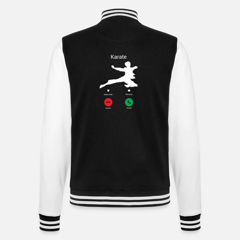 Karate ruft! - College-Sweatjacke - Schwarz/Weiß