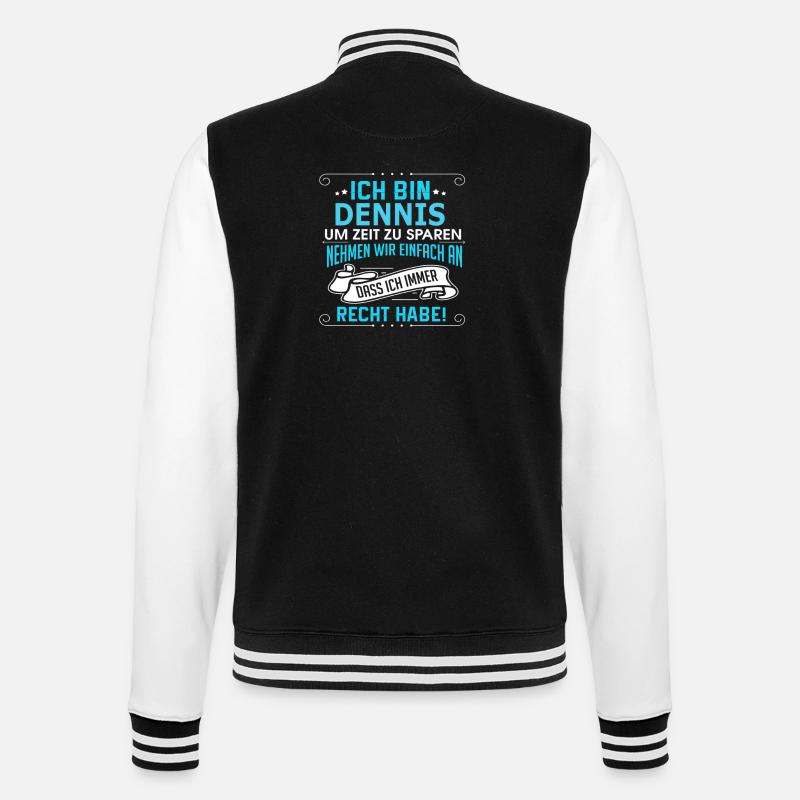 DENNIS - College-Sweatjacke - Schwarz/Weiß