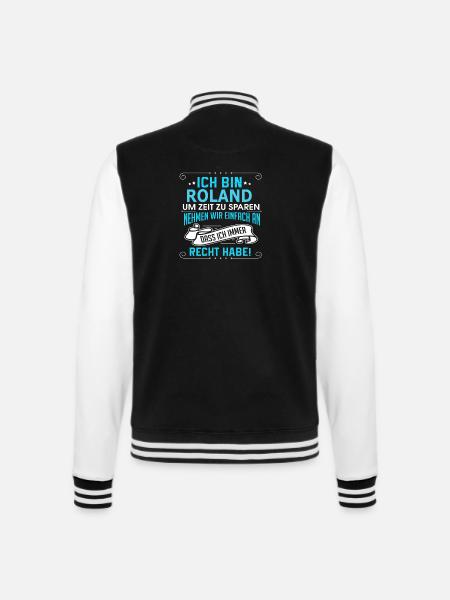 ROLAND - College-Sweatjacke - Schwarz/Weiß