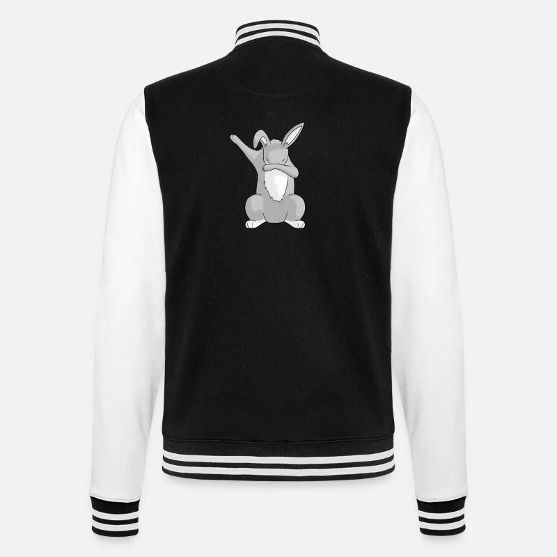 Dancing Rabbits - Rabbit Dabbing Dancing - College Sweat Jacket - black/white