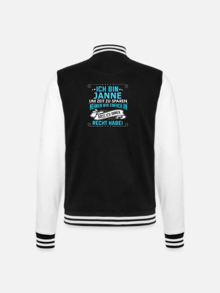 JANNE - College-Sweatjacke - Schwarz/Weiß