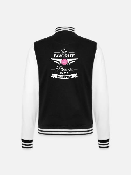 My favorite princess is my daughter - College-Sweatjacke - Schwarz/Weiß