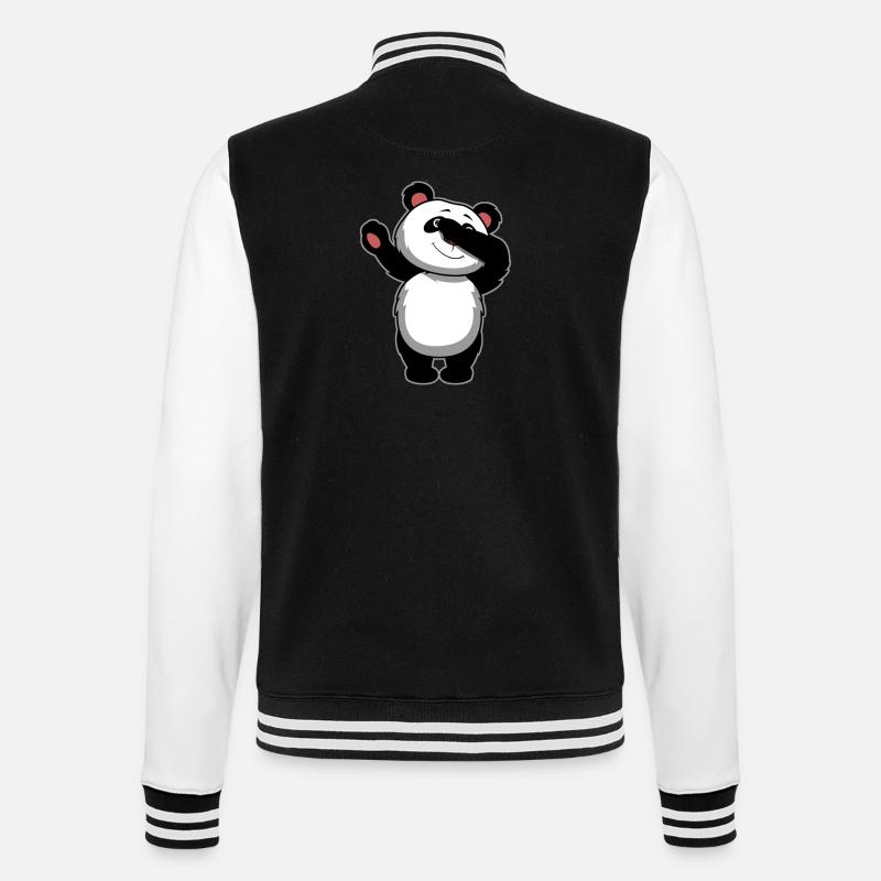 Dabbing Panda Bear - Dab Panda - College Sweat Jacket - black/white