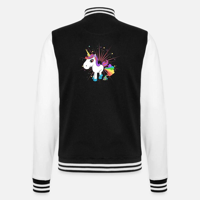 Pupsendes Einhorn - College-Sweatjacke - Schwarz/Weiß