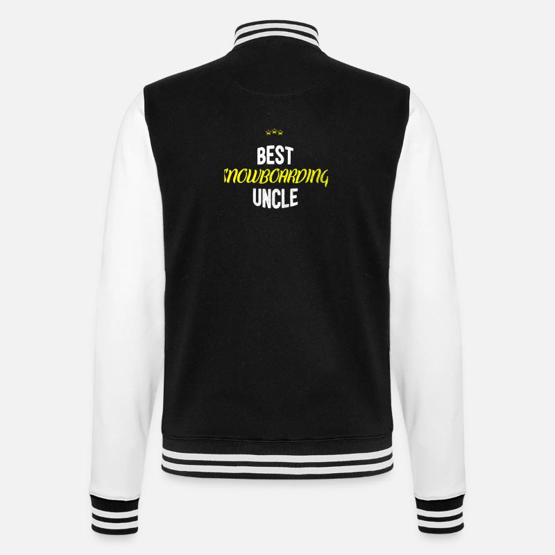 Distressed - BEST SNOWBOARDING UNCLE - College Sweat Jacket - black/white
