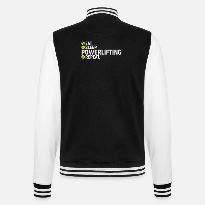 Manger, dormir, dynamophilie, répétition - Veste Teddy - noir/blanc