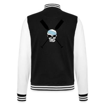 Paddel Ruder gekreuzt Schädel Totenkopf Skull 3c - College-Sweatjacke - Schwarz/Weiß - Hinten - Marisol (170cm)