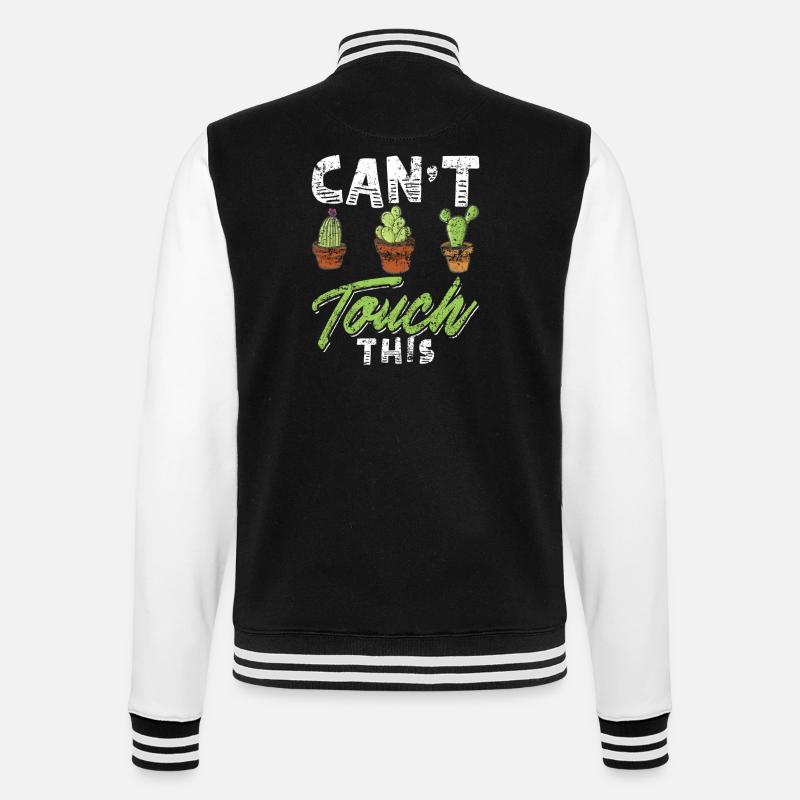 Funny Cactus Shirt Distressed - College Sweat Jacket - black/white