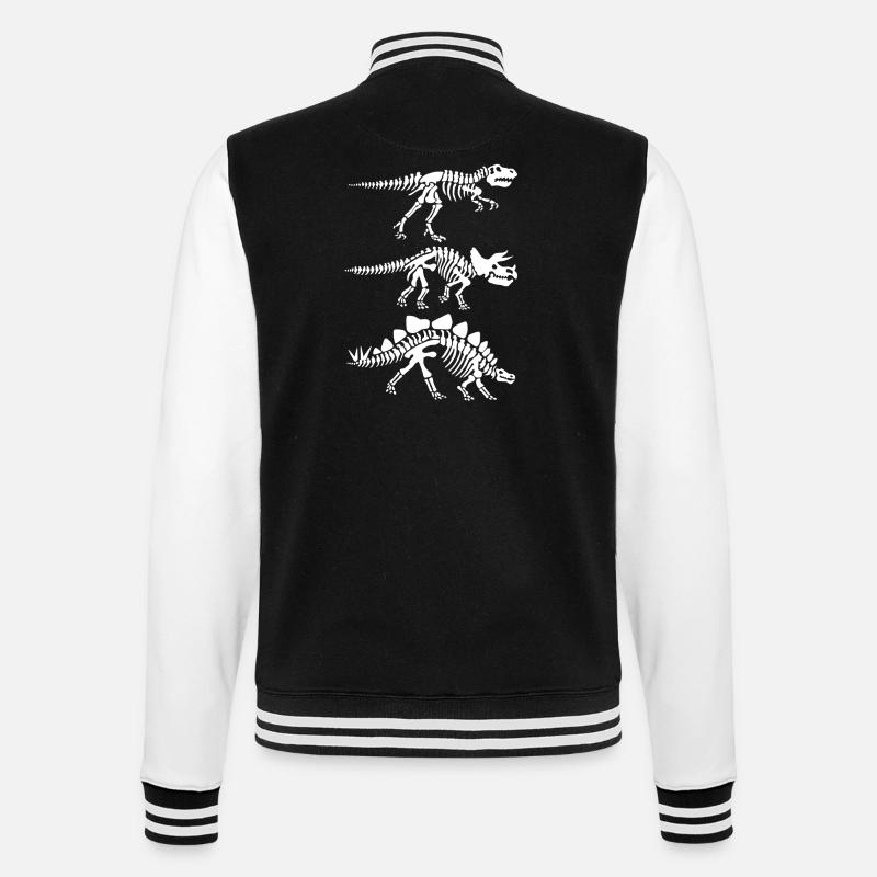 anatomie du squelette de dinosaure - Veste Teddy - noir/blanc