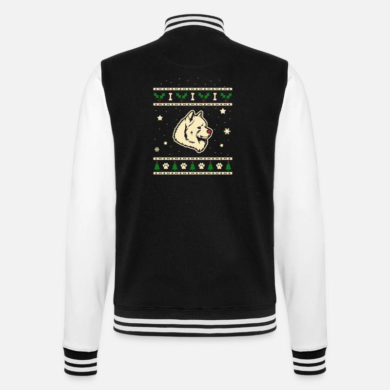 Samojeden Weihnachtsgeschenk - College-Sweatjacke - Schwarz/Weiß