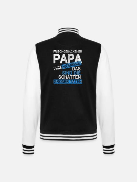 Frischgebackener Papa Geschenk zum Vatertag - College-Sweatjacke - Schwarz/Weiß