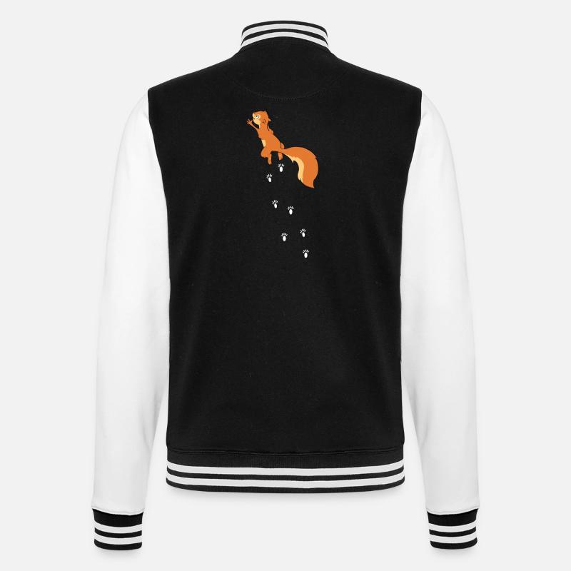 Kletterndes Eichhörnchen Nagetier Squirrel - College-Sweatjacke - Schwarz/Weiß
