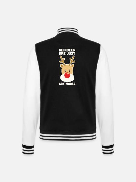 Rentiere sind nur Homosexuell Elch Weihnachten Gay Pride - College-Sweatjacke - Schwarz/Weiß