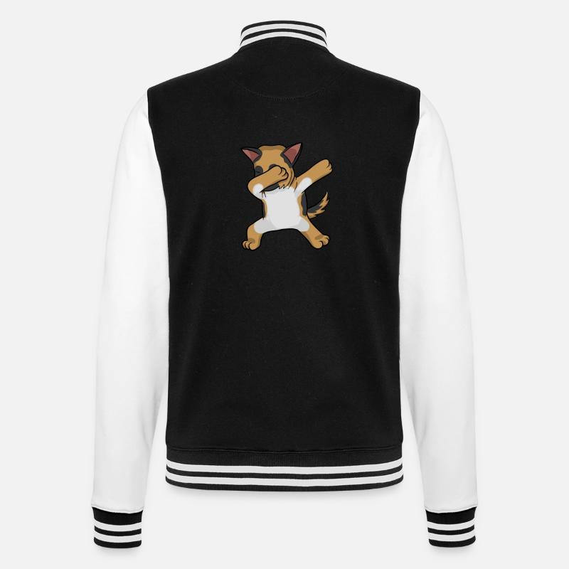 Schäferhund dabbing german sheperd - College-Sweatjacke - Schwarz/Weiß