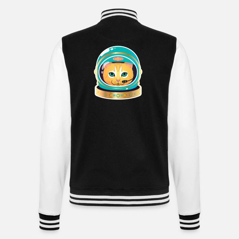 Cosmonaut Cat - Veste Teddy - noir/blanc