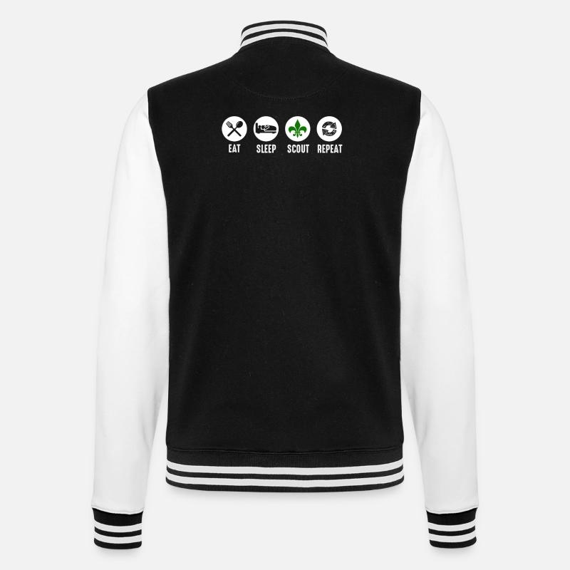 Eat Sleep Scout Repeat - College-Sweatjacke - Schwarz/Weiß