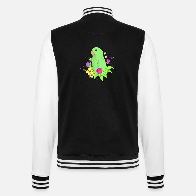 Dwarf Parrot Parakeet Parrots Inseparable - College Sweat Jacket - black/white