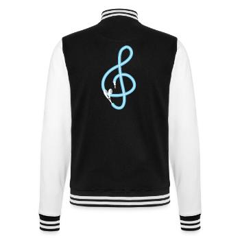 Music is the key - Music - Sound - Song - Lyrics - College Sweat Jacket - black/white - Back - Marisol (170cm)