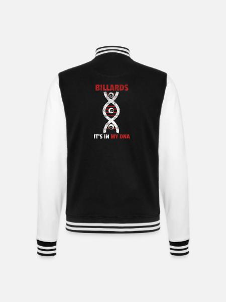 Billards its in my DNA Geschenk Billardspieler - College-Sweatjacke - Schwarz/Weiß
