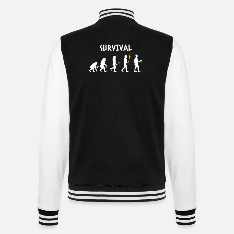 Geek - Evolution - Gamer - Funny - Gift - College Sweat Jacket - black/white