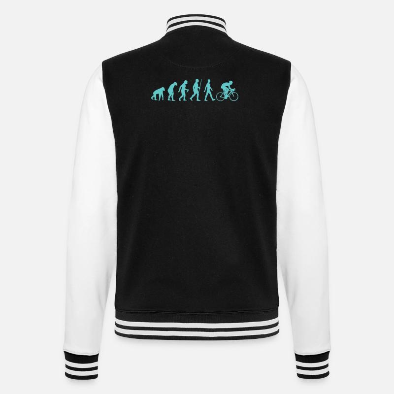Evolution - VTT - Humour - Cadeau - Fun - Veste Teddy - noir/blanc