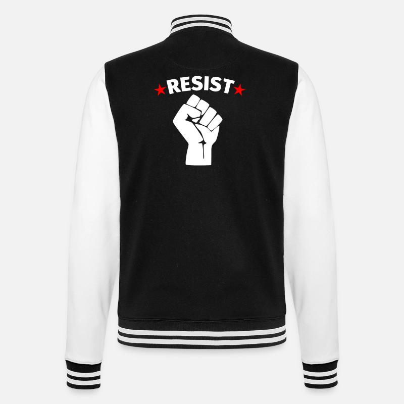 Resistance Protest Resist - College Sweat Jacket - black/white