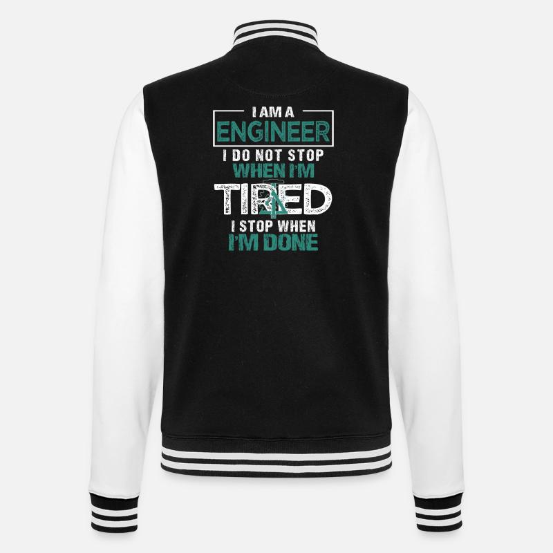 Ingenieur oder Ingenieurin - College-Sweatjacke - Schwarz/Weiß