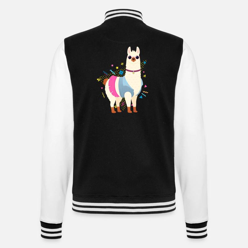 90s Style Llama - Veste Teddy - noir/blanc